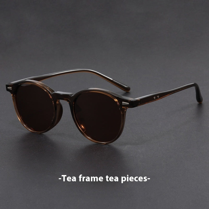 Gafas de sol retro ultraligeras con montura redonda y protección UV