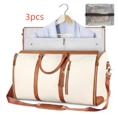 Bolsa de viaje de gran capacidad, bolso de mano para mujer, plegable, para traje, impermeable, para ropa.
