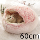 Cama 2 en 1 para perros y gatos, cálida y redonda de felpa, para invierno, suave y larga, ideal para mascotas.