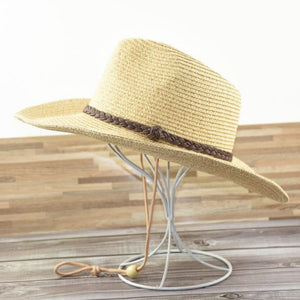 Sombrero de paja de ala grande plegable para exteriores de verano para hombre