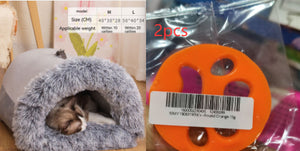 Nuevo nido portátil para mascotas, cálido y resistente a la humedad, para otoño e invierno, para gatos de pelo largo, con borde cruzado.