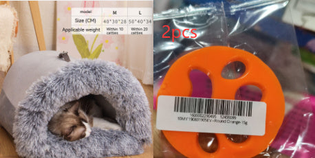 Nuevo nido portátil para mascotas, cálido y resistente a la humedad, para otoño e invierno, para gatos de pelo largo, con borde cruzado.