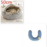 Cama 2 en 1 para perros y gatos, cálida y redonda de felpa, para invierno, suave y larga, ideal para mascotas.