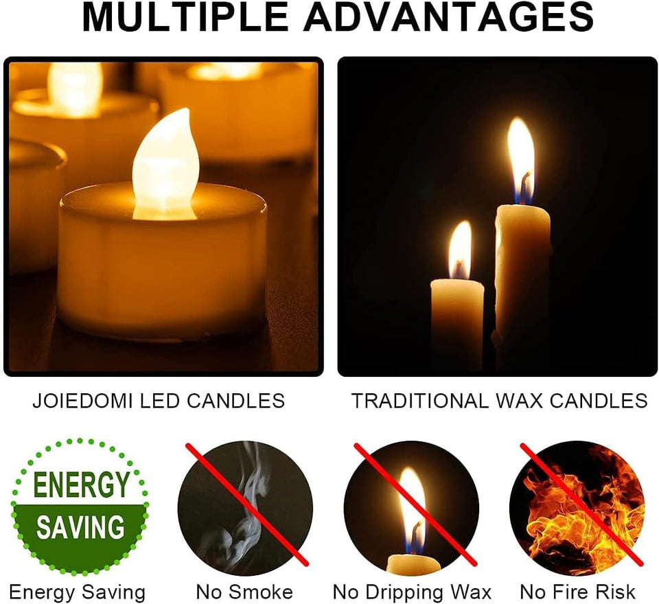 24X LED Teelichter Mit Batterie Elektrische Teelichter LED Kerzen Teelicht