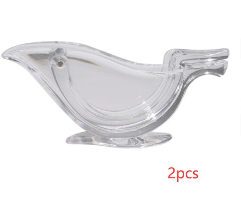 Exprimidor manual de limón acrílico transparente elegante con forma de pájaro, exprimidor de limón en rodajas, utensilios de cocina