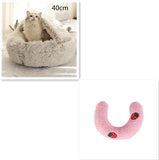 Cama 2 en 1 para perros y gatos, cálida y redonda de felpa, para invierno, suave y larga, ideal para mascotas.